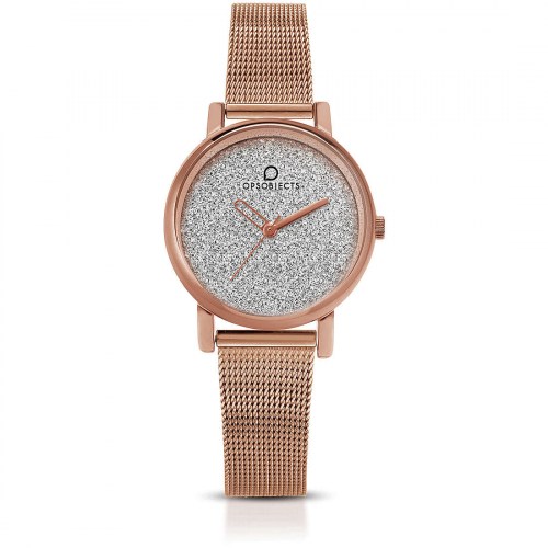 Orologio Rosè Quadrante Glitter Grigio OPSPOSH-118